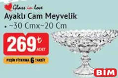 GLASS İN LOVE AYAKLI CAM MEYVELİK 30X20 CM GLASS İN LOVE AYAKLI CAM MEYVELİK 30X20 CM